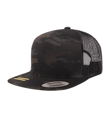 6006MC Yupoong Classic Trucker Cap Multicam Black