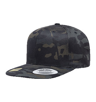 6089MC Yupoong Classic Snapback Cap Multicam Black